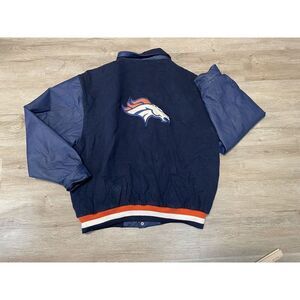 VTG Denver Broncos Jacket Mens Sz 2XL Varsity Leather Wool Vintage Jeff Hamilton